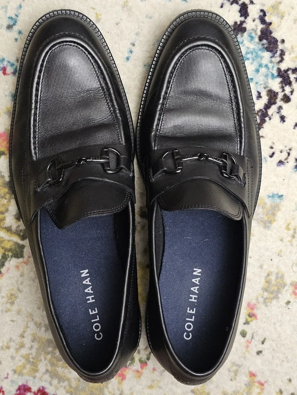 Cole Haan Men’s Size 9.5 M Modern Essentials Black Leather Bit Loafer C37717